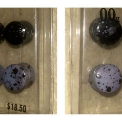 00g Purple & Black Splatter Acrylic 2-Pack Ear Plugs (New/Never Used)