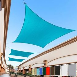 NEW Sun Shade Sail 10' x 10' Turquoise Square Canopy Outdoor Patio Fabric Screen Awning RSTAPS10 - UPF50+ 95% UV Blockage Heavy Duty Water & Air Perme