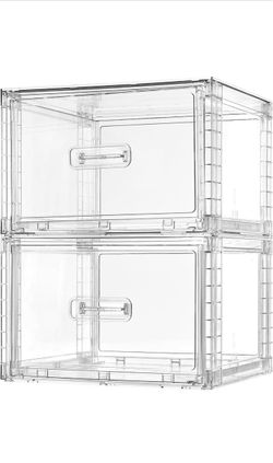 Vtopmart 2 Pack for $20 Clear Stackable Storage Drawers 15QT