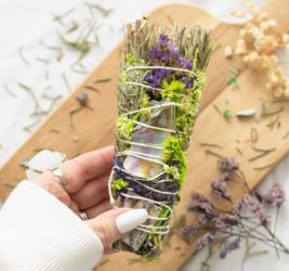 6in Ritual Smudge Stick with Rosemary, Lavender and Abalone
