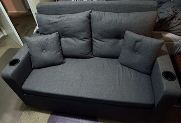 3 in 1 Sofa Bed, Pull Out Couch, Convertible Loveseat with Cup Holders