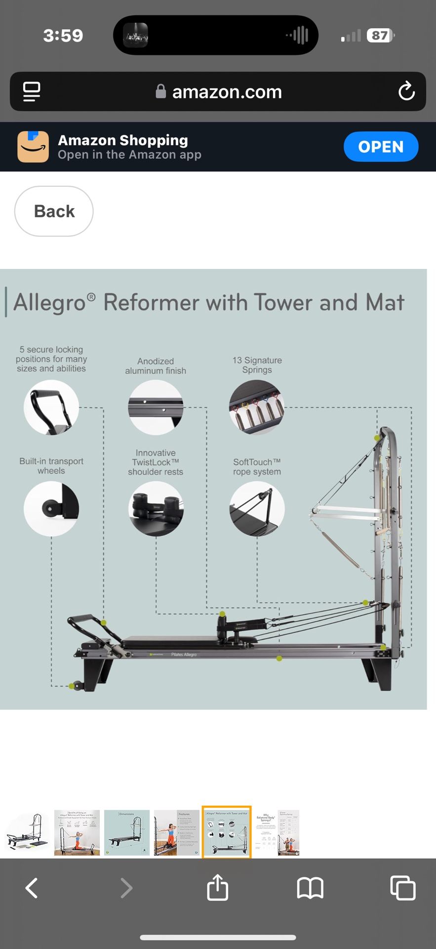 Allegro Reformer With Tower And Matt. Exercise