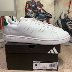New Adidas Cloudfoam Advantage Tennis Shoe White Green Sneakers Men Sz 8, 8.5, 9.5, 10.5, 11, 11.5, 12, 13