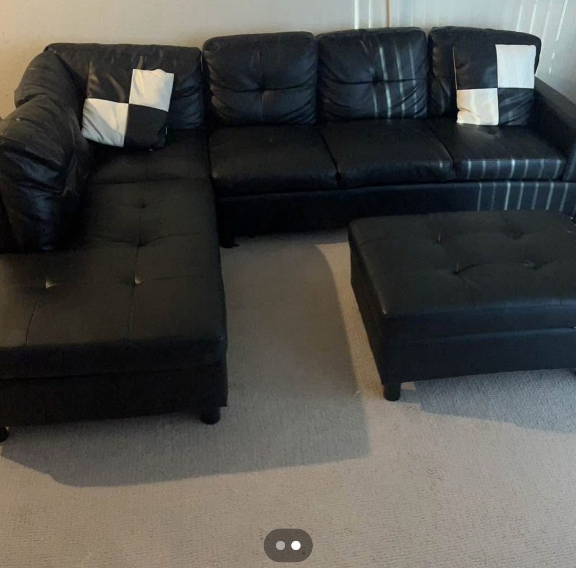 Sectional Faux Leather Couch