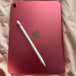 Pink Apple 64 GB iPad 10.9” + Apple Pencil – $350 OBO