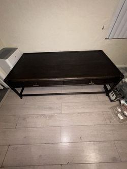 Retreat Pole Rattan Cocktail Table - Stylish Black Sand Finish with Rope Accents & Storage Drawers