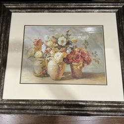 Framed Wall Art Home Decor Flower Wall Painting 1pc