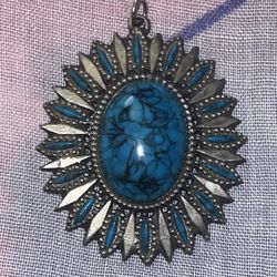 Vintage Faux Turquoise Pendant (Cinerama Cranston RI)