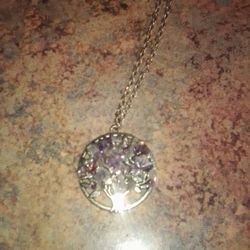 Amethyst Tree Of Life Necklace 