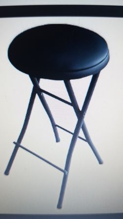 Folding vinyl counter stool black