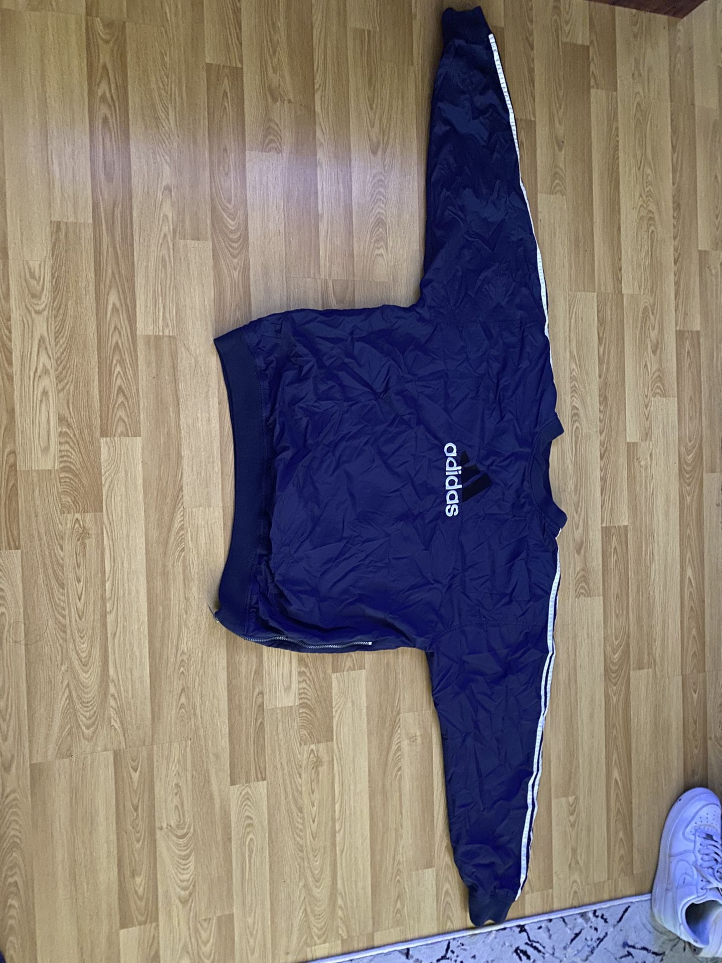 vintage navy adidas windbreaker