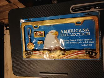 Baron Americana Collection Brass License Frame Set