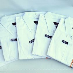 George Men's Wrinkle Resistant White Dress Shirts L/M
