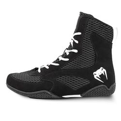 Venum Unisex High-Top Boxing Shoe, Black White, 14.5 US Men