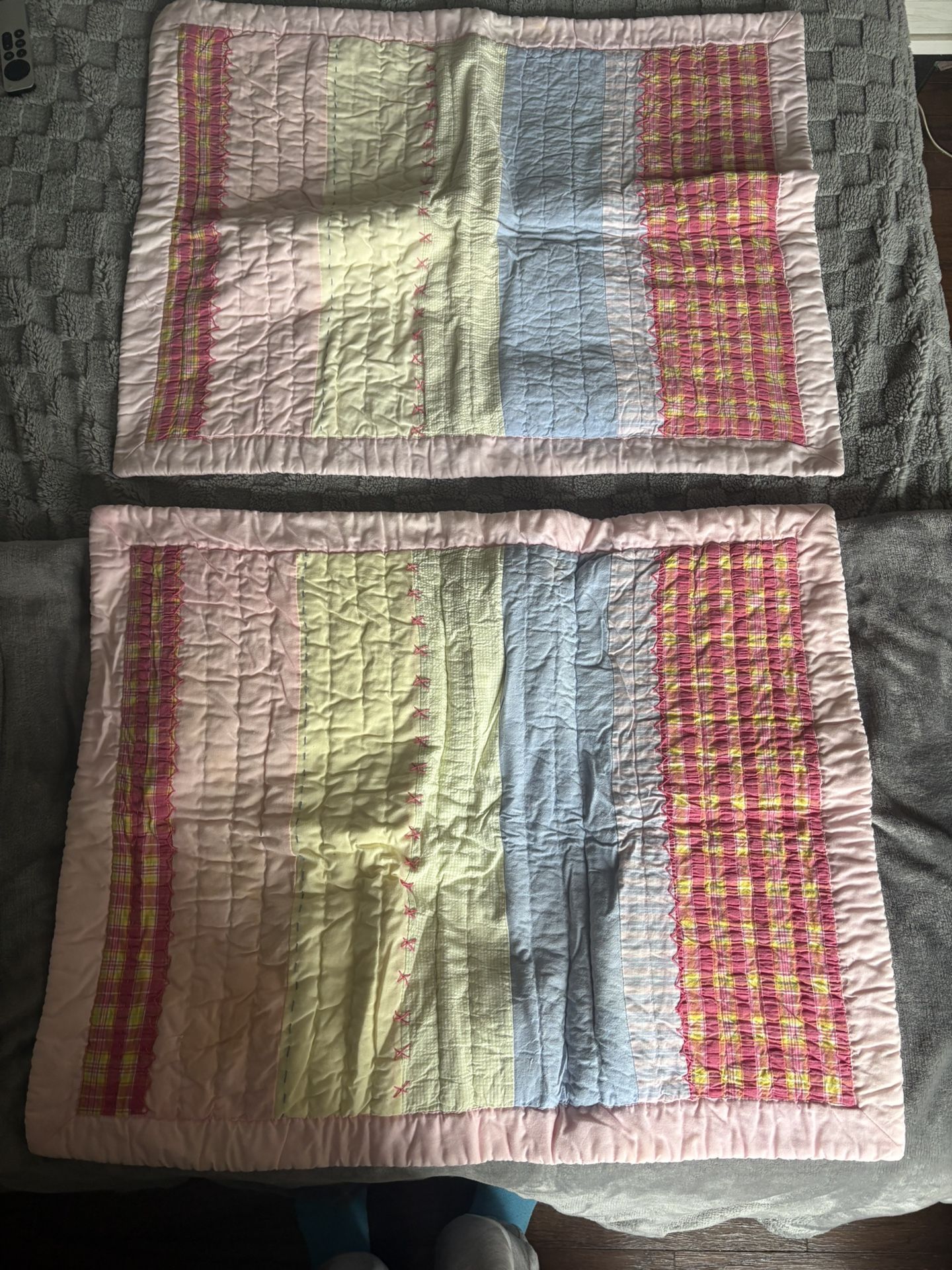 2 VINTAGE APPROXIMATELY 24” X 30” PILLOW SHAMS