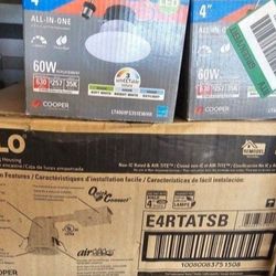 (6) Halo 4" Recessed Lights With Housing 3K-5K