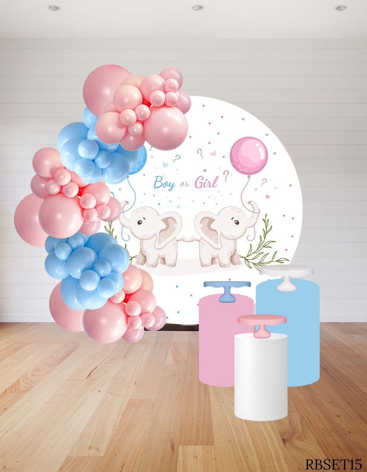 Elephant Gender Reveal Setup