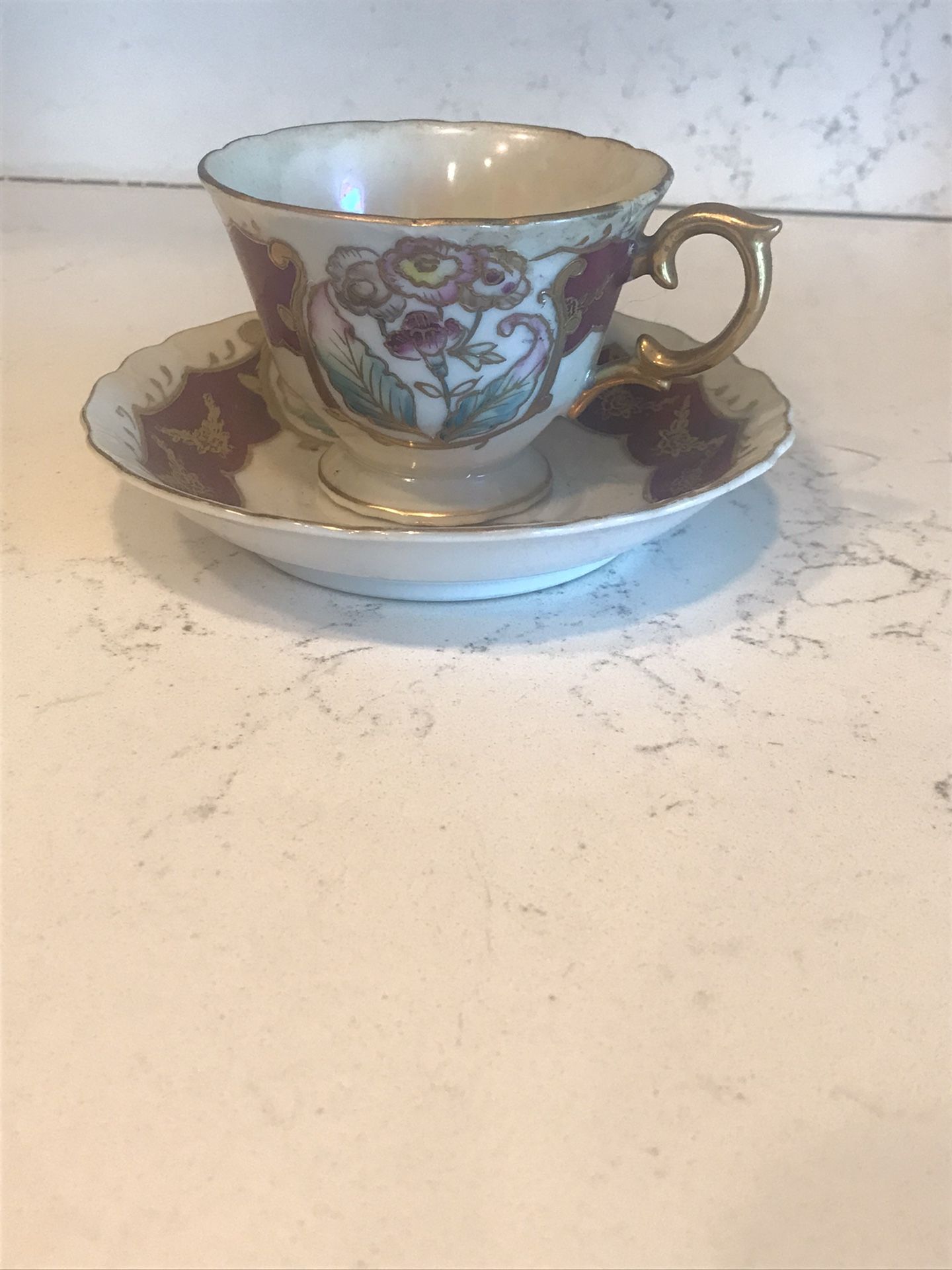 Vintage CHIYODA HIN Bone China Tea Cup And Saucers
