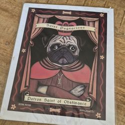 Retro  Pets Pug Print "Saint Pugnacious" Krista Brooks NEW Sealed