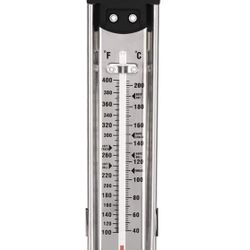 Candy Thermometer Deep Fry/Jam/Sugar/Syrup/Jelly Thermometer with Hanging Hook & Pot Clip Stainless Steel Cooking Thermometer Food Thermometer Quick R
