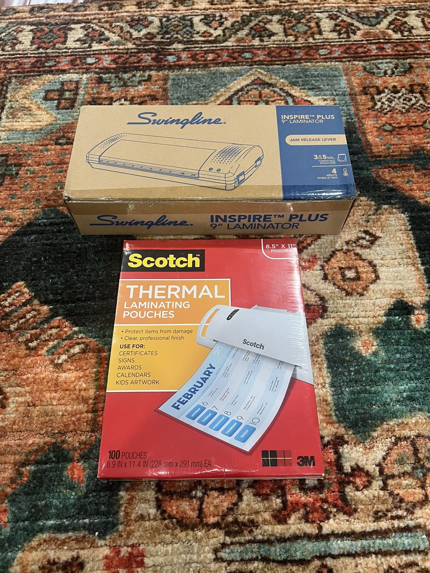 Swingline GBC Thermal Laminator Machine & Scotch 3M Thermal Laminating Pouches 100 pack
