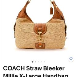 Coach Xl Bleeker Straw Bag