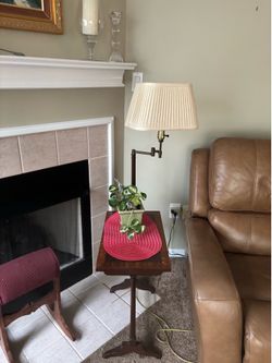 Side table with lamp