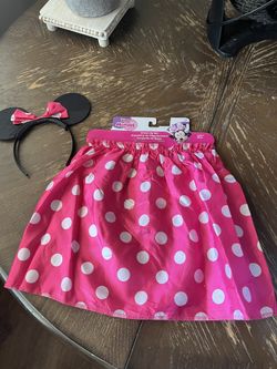 Pink Polka Dot Minnie  Mouse Skirt and Ears 4-6X