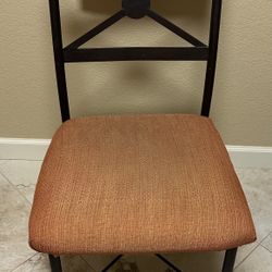 Iron Chair With Fabric Cushioned Seat 