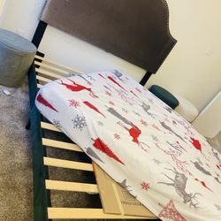 Velvet nailhead trim headboard  With Base(No Box Needed)