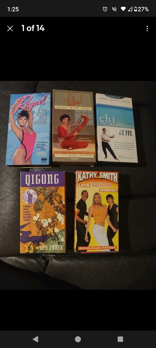 5 Work Out Exercise VHS Tapes Qigong Raquel Welsh Tai Chi