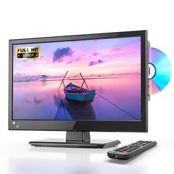 16 INCH 1080P LCD TV with Built-in DVD Player - HDMI USB Monitor for Home, Kitchen, RV, Office