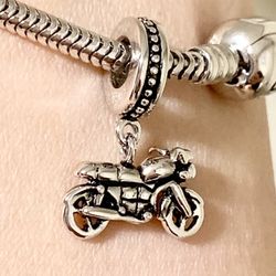 Charm Fir Pandora bracelet 925 Sterling Silver Motorcycle Dangle