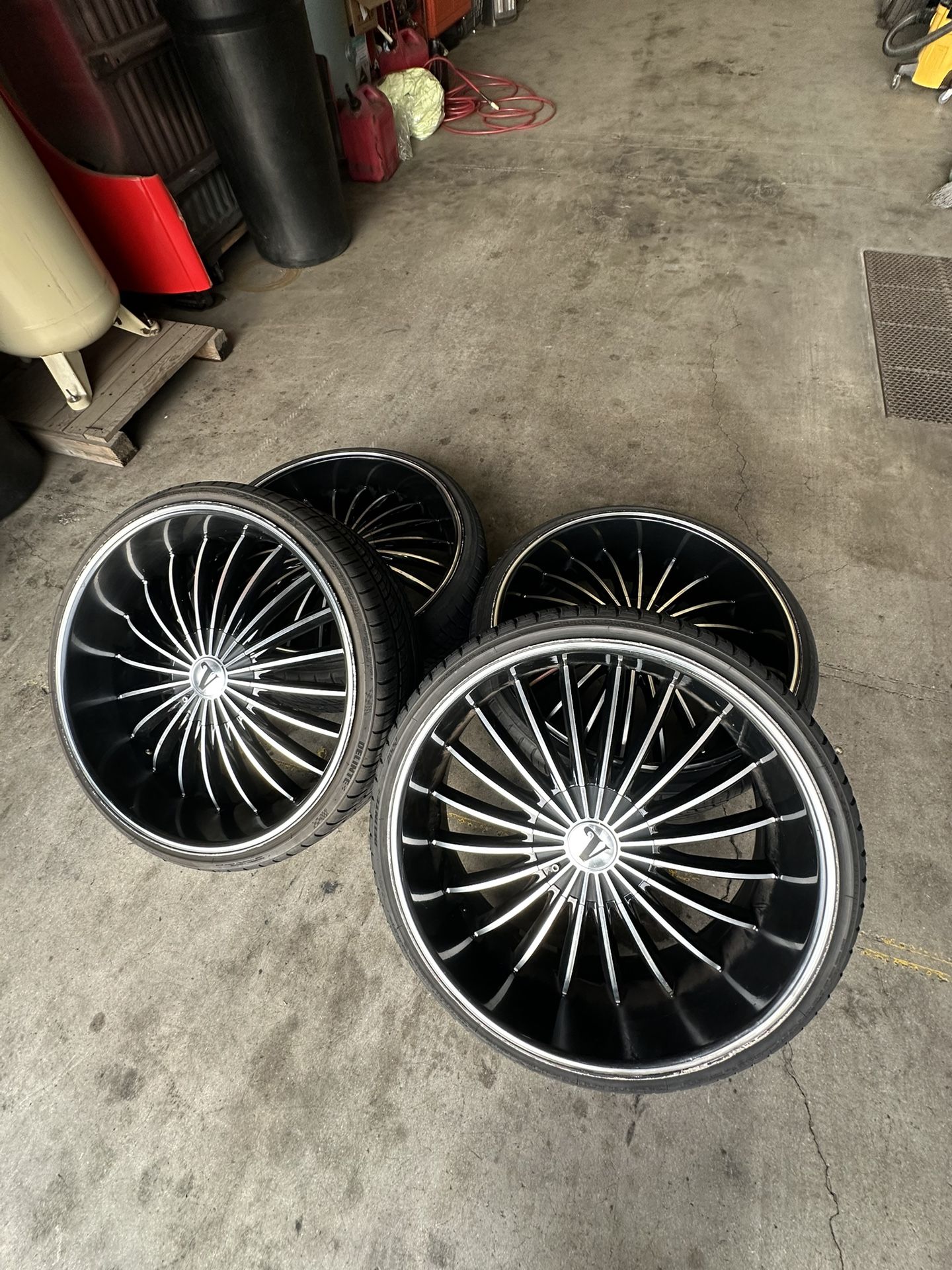 24” Black Rims wheels with Good Tires