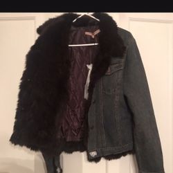 Jean Jacket/ Partial Fur Lining