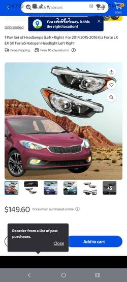 2014 2015 2016 Kia Forte, Forte Koup,Forte 5   Left+Right Halogen Headlights
