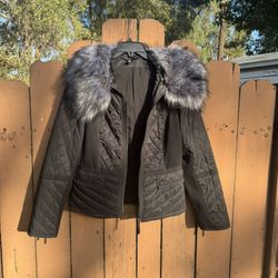 Women’s Black Jacket With Fur Reg 180
