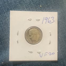 1963 Roosevelt silver dime U.S Coin
