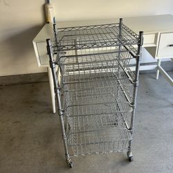 4-tire Chrome Finish Steel Basket Utility Card