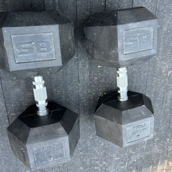 85 Pound Rubber Coated Dumbbells 