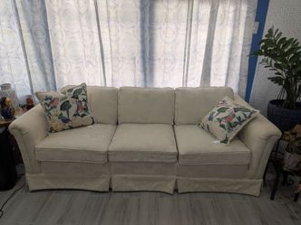 Cream colored sofa
