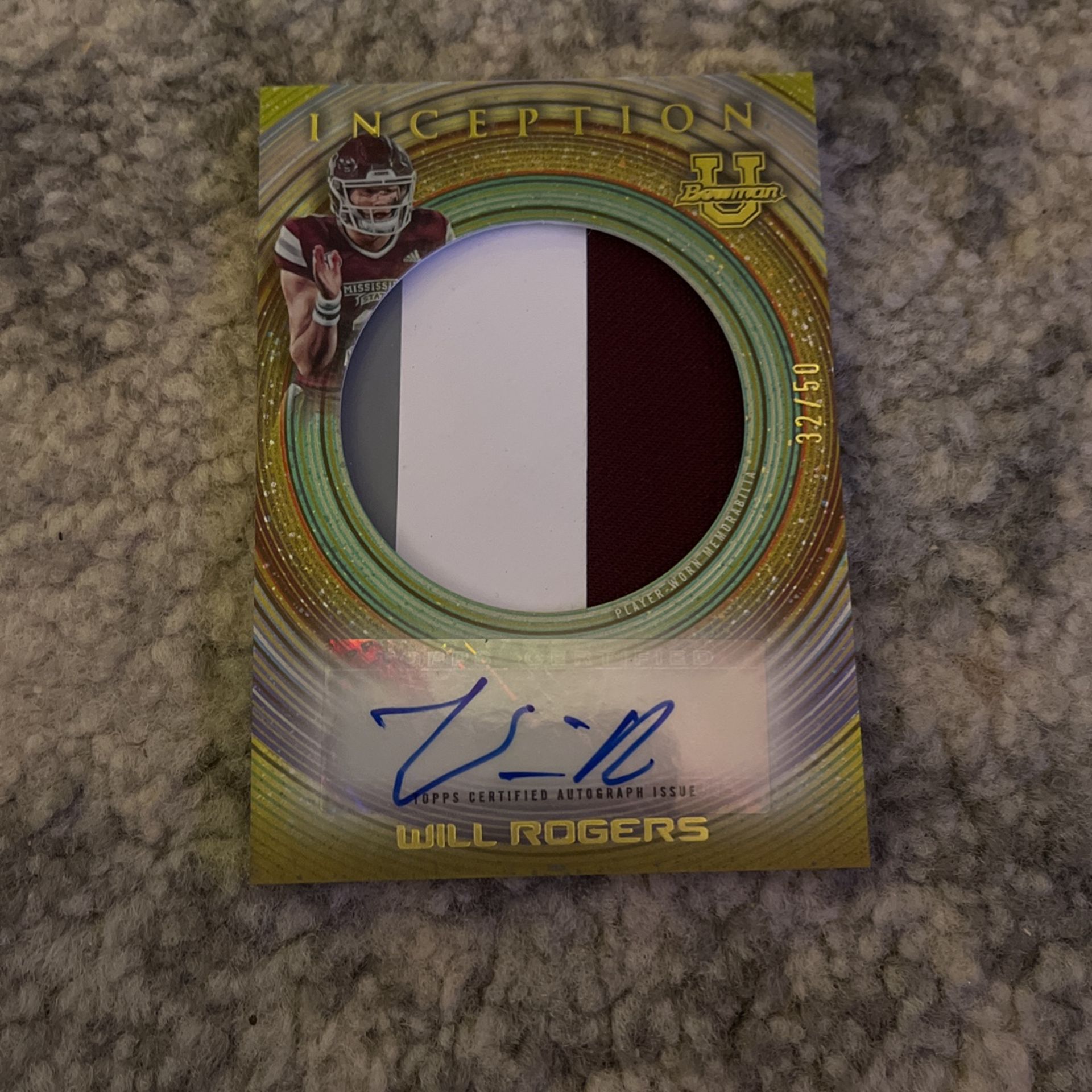 Will Rogers /50 Jumbo Auto Relic Card