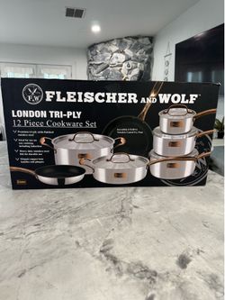 12pc FLEISCHER and WOLF Pots and Pans Set BRAND NEW!