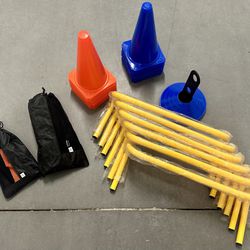 Sports & Training Agility Set- Speed Harness, 9” Cones, Disc Cones, Hurdles