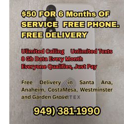 6 Months Of Service Plus Free Phone $50