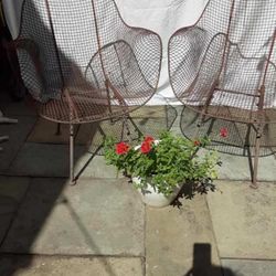 Mid Century Out Side Metal Chairs