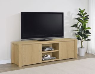 Laurelton Light Oak 78-inch 4-door TV Stand Media Console