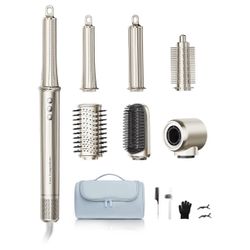 Brand. New 6-in-1 Hair Dryer Brush, Hair Styler with Automatic Curlers, 150,000 RPM High-Speed Negat
