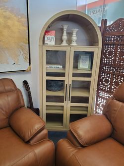 Arched Top Display Cabinet with Glass Doors