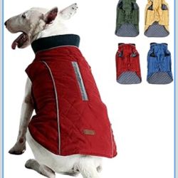 Winter Coat Warm Jacket for Dogs Cats Pets Cold Weather with Reflective Brim (XX-Large, Red)